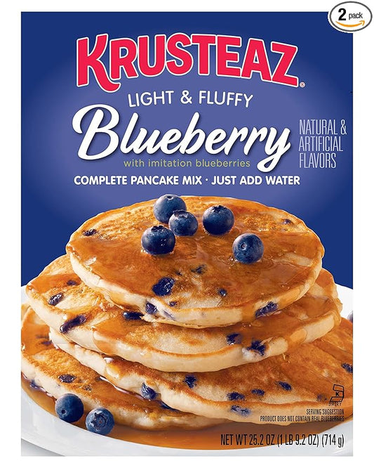Krusteaz Light & Fluffy Complete Pancake Mix, Blueberry 25.2 Ounce (Pack of 2)