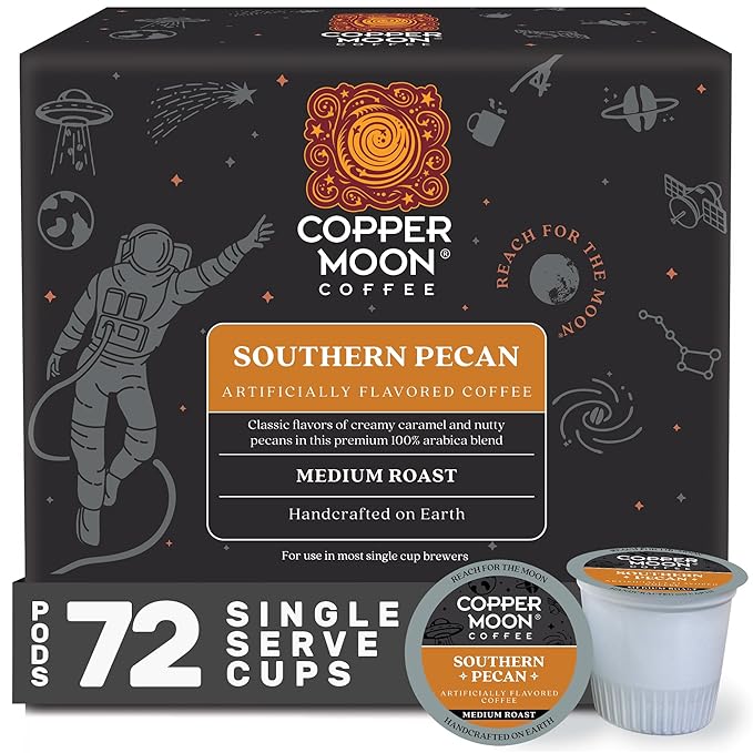 Copper Moon Single Serve Coffee Pods for Keurig K-Cup Brewers, Medium Roast, Southern Pecan Blend, 72 Count