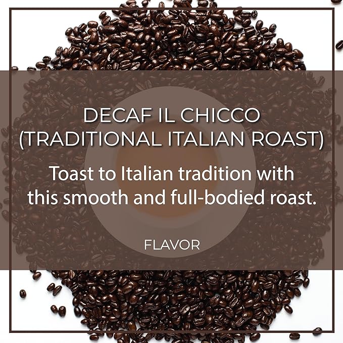 The Bean Organic Coffee Company Water Processed DECAF IL Chicco (Traditional Italian Roast), Dark Roast, Ground Coffee, 5-Pound Bag, Café Molido Tostado Orgánico descafeinado