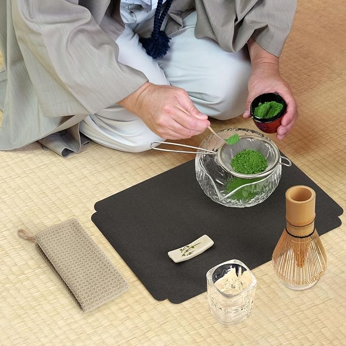 10-Pcs Matcha Kit Set, Whisk and Bowl with Spout & Measuring Spoon, Japanese Matcha Tea Making Tools, Transparent Textured Glass