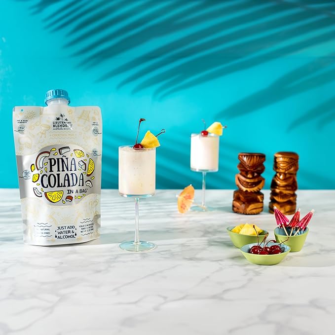 Lt. Blender's Pina Colada in a Bag - Each Bag Makes 1/2 Gallon of Slushie Pina Colada Mix – Cocktail Mix - Make a Cocktail, Wine Slushie or Mocktail - (Pack of 3)