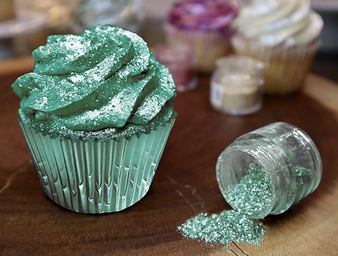 Bakell Bulk Size | Emerald Deep Tinker Dust Edible Glitter Jar | Food Grade Gourmet Garnish Green 25g