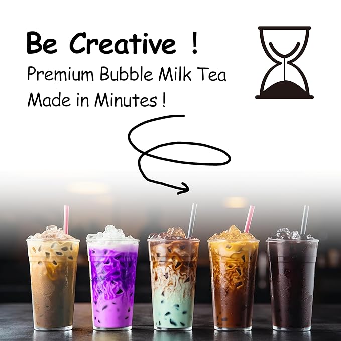 Boba Moo Premium Boba Tea Kit With Taro Milk Tea Flavor - Only 10,000 Kits Yearly, Small Batch Bubble Tea Kit With Exceptional Taste & Chewiness, Vegan, Lactose-Free, 6 Servings