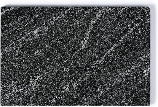 Koville Natural Black Marble Cutting Board for Kitchen Counter, 12" x 8" Real Stone Slab Marble Cheese Board for Home Decor, Granite Pastry Boards Granite Cutting Boards Bathroom Tray Candle Plate
