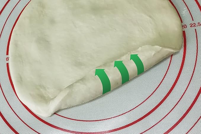 Yansumi silicone pastry non stick baking mat with measurement fondant mat with three sizes for silicone baking mat, counter mat, dough rolling mat,fondant/pie crust mat. (L,24"L x 16"W,Red)