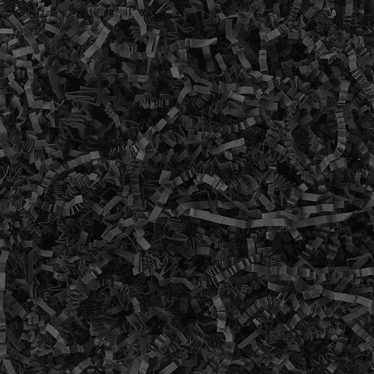LWWTBS Crinkle Cut Paper 7oz Shredded Packing Grass Cushion Paper for Gift Baskets Christmas Wedding Birthday Bridesmaid Engagement Craft Gift boxes Bags Filler (Black)