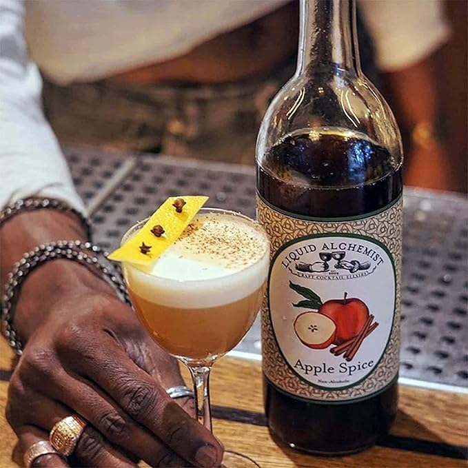 Liquid Alchemist Apple Spice Syrup for Cocktails - Real Ingredients Make our Apple Syrup for Drinks Perfect for a Fall Themed Old Fashioned Mix (25 oz)