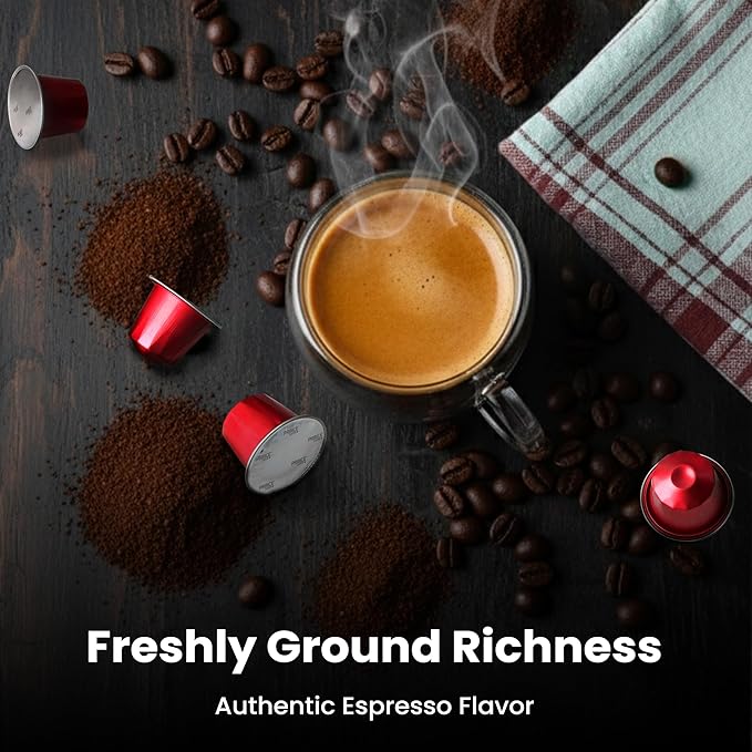 Prince Caffe Espresso Pods –Millennium Intensity 9, Medium-Dark Roast, The Espresso Coffee Pods Are Compatible with Nespresso Original Line Machines, 30 Count (3 x 10 Capsules) Premium Quality Coffee Capsules.