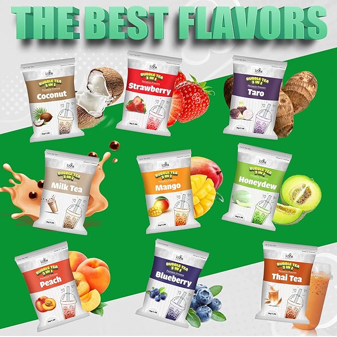 Fusion Select 2.2lb Tea Powder Blueberry Tea Flavored-3-in-1 Drink Powder with Cream & Sugar - Instant Pre-Mixed Beverage for Hot or Cold Blends or Yummy Frappes