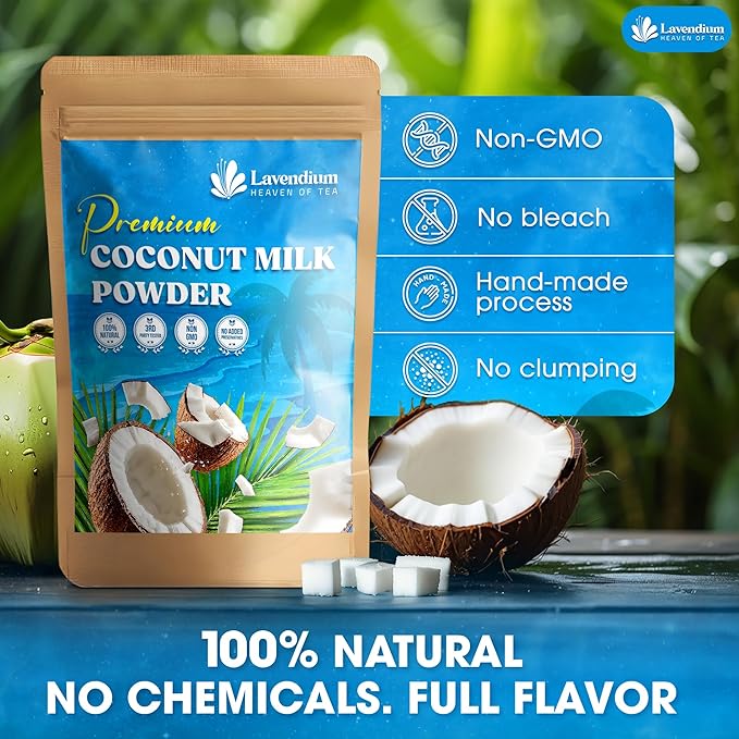 20oz (1.25 lbs) Coconut Milk Powder, 100% Natural, Unsweetened, Perfect for Cake, Coffee, Tea, Creamer Alternative, No Additives, No Gluten, Vegetarian