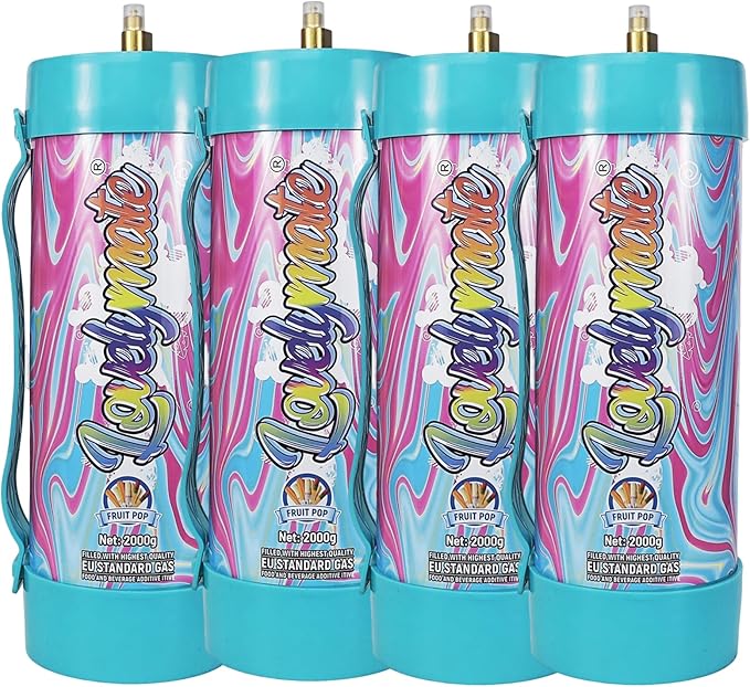 Whipped Cream Charger Tank 3.3L 2000G Whip Cream Charger Cylinder Food Grade Flavored (Tips Included) (4, Fruit pop)