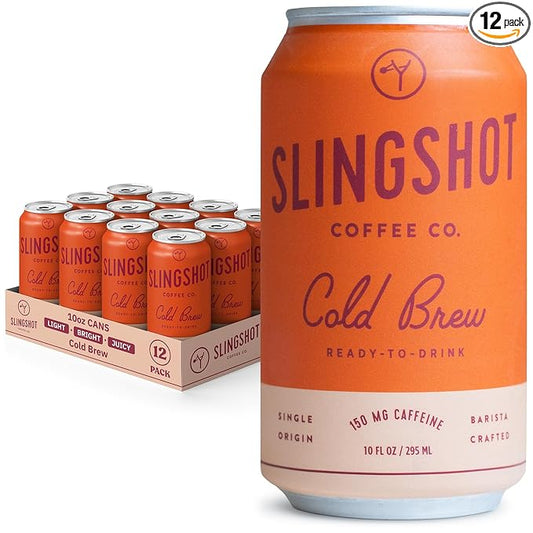 Organic Cold Brew Coffee, 12-Pack – Single Origin Ethiopian, Ready-to-Drink Cans (10 oz Each), Smooth & Fruity Flavor with Citrus, Cacao, and Stone Fruit Notes, 12 Pack