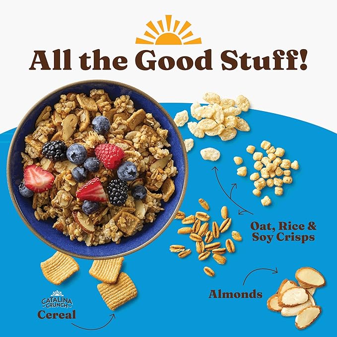 Catalina Crunch Protein Granola - Low Sugar Breakfast Cereal with 13g of Protein - Gluten Free, Keto Friendly - Vanilla Almond - 8 oz. Bag (Pack of 1)