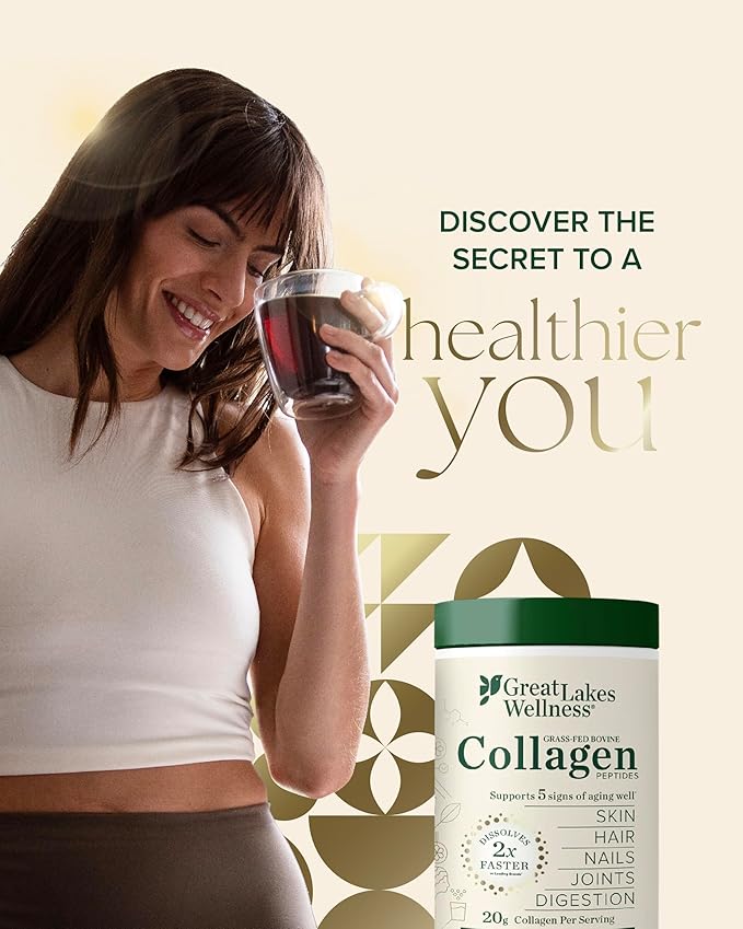 Great Lakes Wellness Collagen Peptides Powder for Skin, Hair, Nails, Joints & Digestion - Variety Flavors - Quick Dissolve Hydrolyzed, Non-GMO, Kosher - 6 Sticks - Packaging May Vary