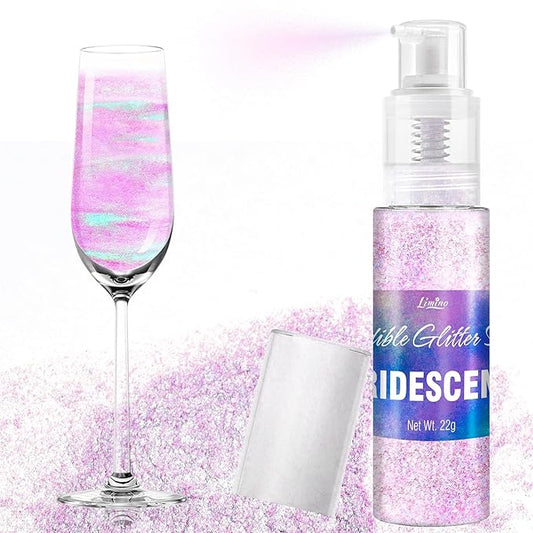 Iridescent Edible Glitter Spray - 22g Edible Luster Dust Metallic Food Grade Glitter for Drinks, Cake Decorating, Baking - Food Coloring Powder Shimmer for Cocktail, Icing, Candy