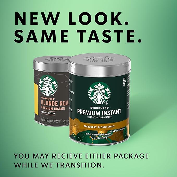 Starbucks Premium Instant Coffee, Blonde Roast, 100% Arabica Beans, 3 Pack (3.17 Oz Each)