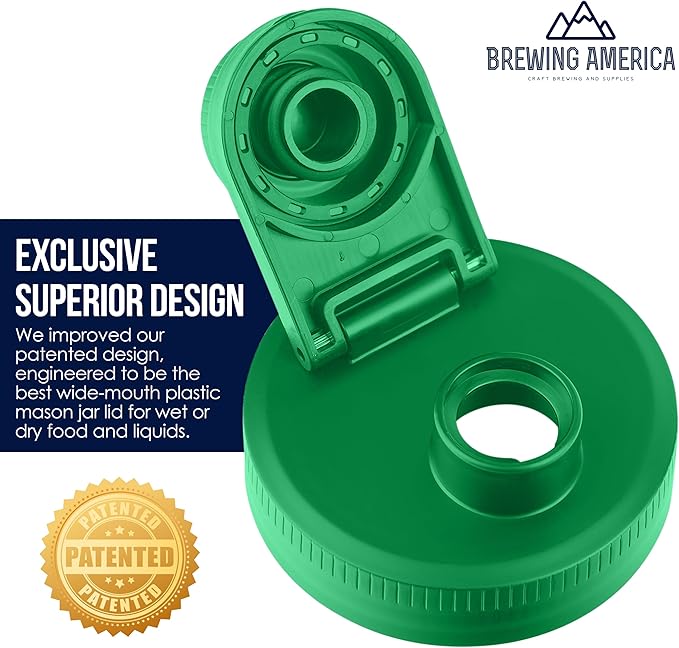 Brewing America Mason Jar Drinking Cup Pint and Half Drinking Lid and Azure 24oz Jar (1, Tractor Green)