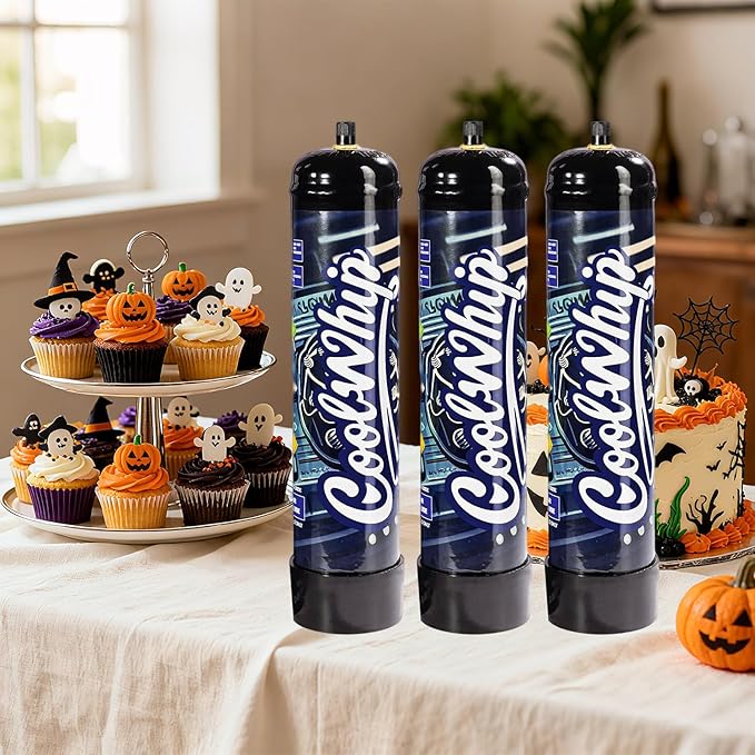 Whipped Cream Charger 740G Whip Cream Charger Cartridges Whip Cream Charger Cylinder Food Grade Original Flavor (Nozzle Included) 3-Pack