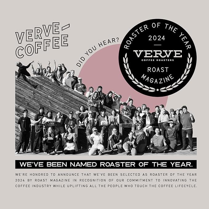 Verve Coffee Roasters Whole Bean Coffee Bronson Blend | French Dark Roast, Direct Trade, Resealable Pouch | Enjoy Hot or Cold Brew | Ideal for French Press | 12oz Bag