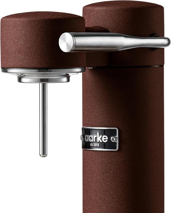 Aarke Carbonator lll, Sparkling & Carbonation Water Machine, Stainless Steel with PET BPA-Free Reusable Bottle Volume 1L/34 fl oz (Burgundy)