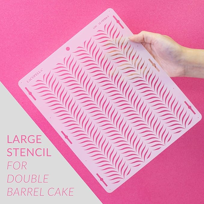 Harvest Cake Stencil - Seamless Delicate Pattern for Decorating Tall Double Barrel Cake to Use with Buttercream, Royal Icing, Ganache, Paint, Airbrush (Florentine)