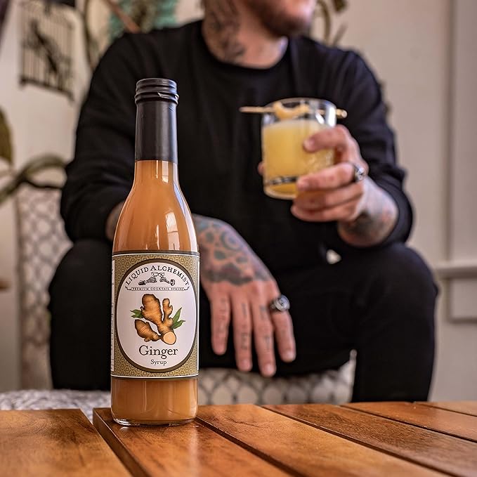 Liquid Alchemist Ginger Syrup for Cocktails - Real Ingredients Make our Liquid Ginger Puree for Cocktails the Perfect Moscow Mule Cocktail Syrup - Our Mixer is Non-GMO & Vegan (25 oz)