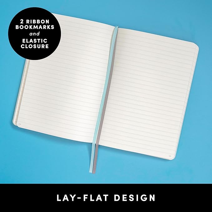 PAPERAGE Lined Journal Notebook, (Sage Green), 252 Pages, Medium 5.6 in x 8 in - 100 GSM Thick Paper – Hardcover Journaling Notebook for Work, School & Note Taking
