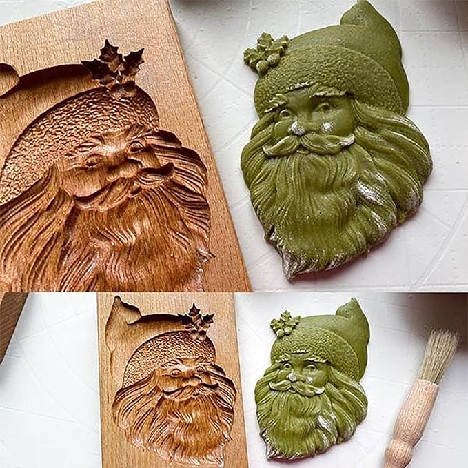 Wooden Cookie Biscuit Mold, 3D Baking Embossing Craft Decorating Tool, Suitable for Halloween Thanksgiving Christmas Kitchen DIY