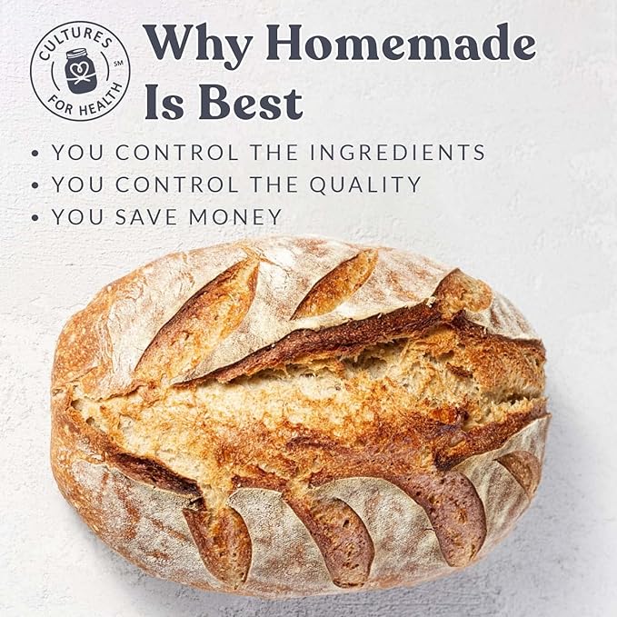 Cultures for Health Gluten Free Sourdough Starter | Heirloom Dehydrated Culture for Baking Gluten Free Bread | DIY Pasta, Pizza Dough, Pie Crust, & More | Non-GMO Prebiotic Sourdough Bread
