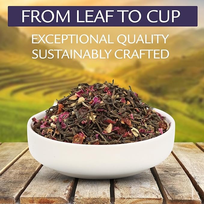 Birdsong Midnight Rosefinch: Organic Jasmine Green Tea with Rose and Orange, Light, Refreshing, Soothin Natural Tea with Citrus and Honey Notes, Medium Caffeine, 15 Pyramid Tea Sachets