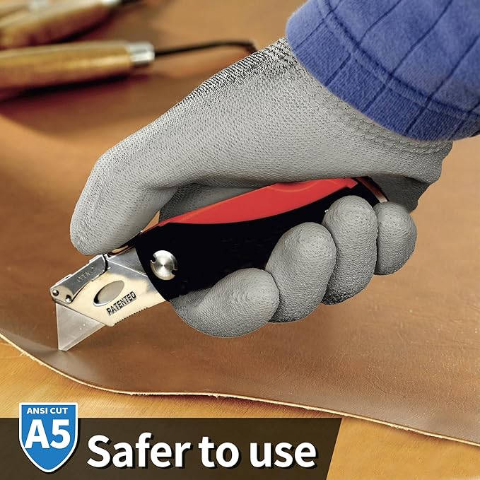 Schwer 240 Pairs ANSI A5 Cut Resistant Work Gloves, Cut Proof Gloves with PU Coating, Used for Metal Fabrication, WoodWorking, Construction, Non Slip, Durable, L, CR3088