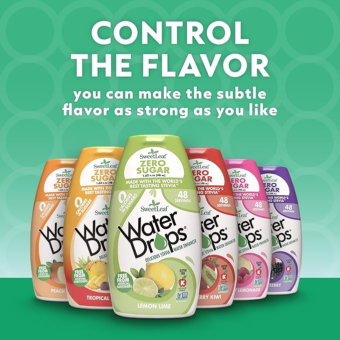 SweetLeaf Water Flavoring Drops - Stevia Water Enhancer, Sugar Free, Zero Calorie Water Additive for Flavor, Contains Monk Fruit Extract, Gluten Free, Keto Friendly - 1.62 Fl Oz (Variety Pack of 8)