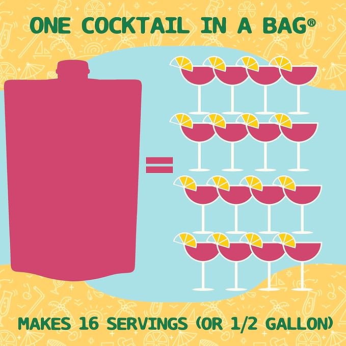 Lt. Blender's Sangria in a Bag – Wine Slushie Mixes - Each Bag Makes 1/2 Gallon of Frozen Red Sangria Mix – Non-GMO Wine Freezer Mix - Make with Wine, Liquor or as a Mocktail - (Pack of 1)