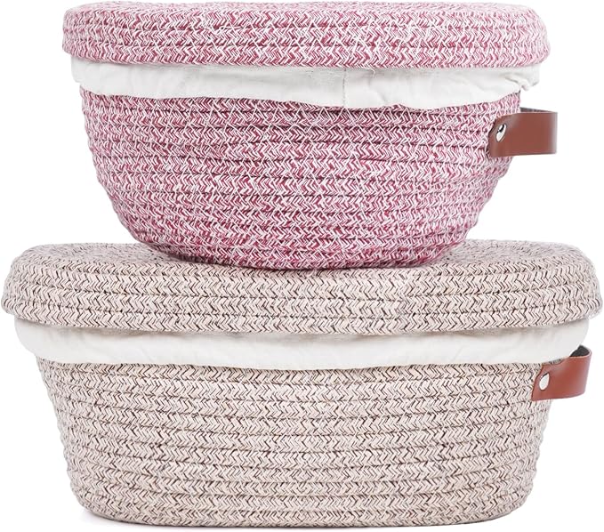 Stackable Cotton Banneton Proofing Basket Set– 2 x 10 inch Round Bread Basket, Sourdough Baking Tools for Artisan Bread Makers