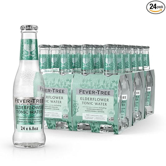 Fever-Tree Tonic Water Glass Bottles, Elderflower, 163.2 Fl Oz
