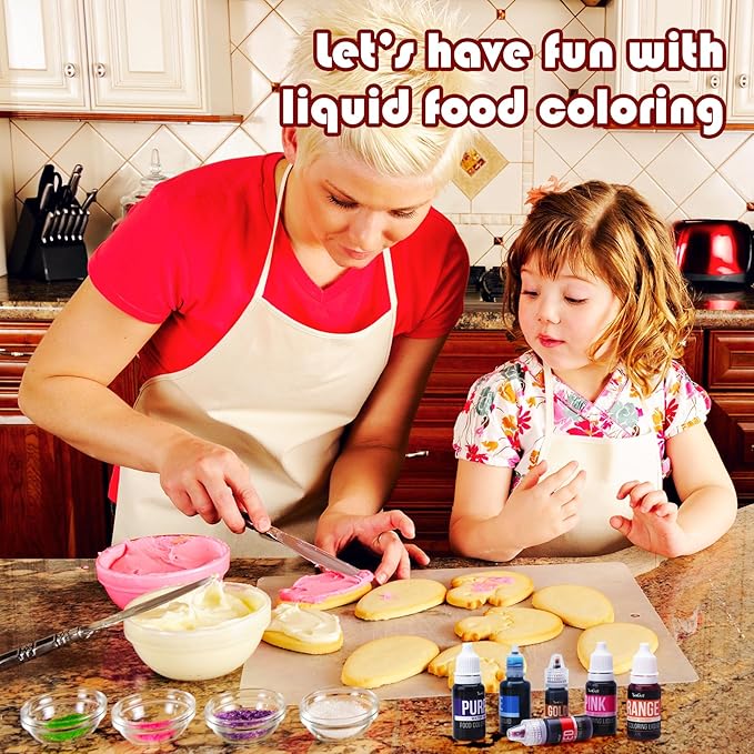 Food Coloring Liquid - Vibrant Color Food Coloring for Cake Decorating, Baking, Easter Egg, Icing - Tasteless Food Color Dye for Fondant, Cooking, Slime, Airbrush (Gold, 8 Fl.oz)