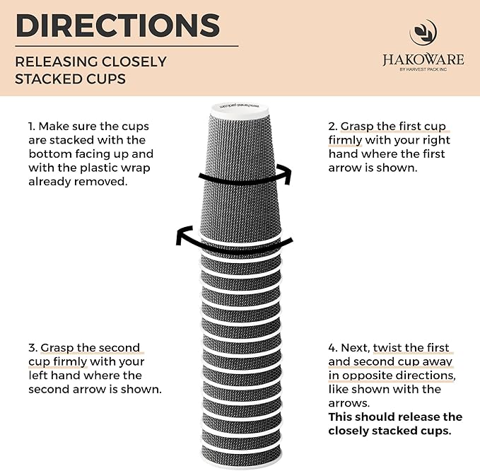 [340 SET]Harvest Pack 16 oz Disposable Coffee Cups, Insulated Ripple Double-Walled Paper Cups with Lids, Black and White Geometric, Bulk Drinking Cups for Tea Hot Chocolate Drinks To go coffee cups