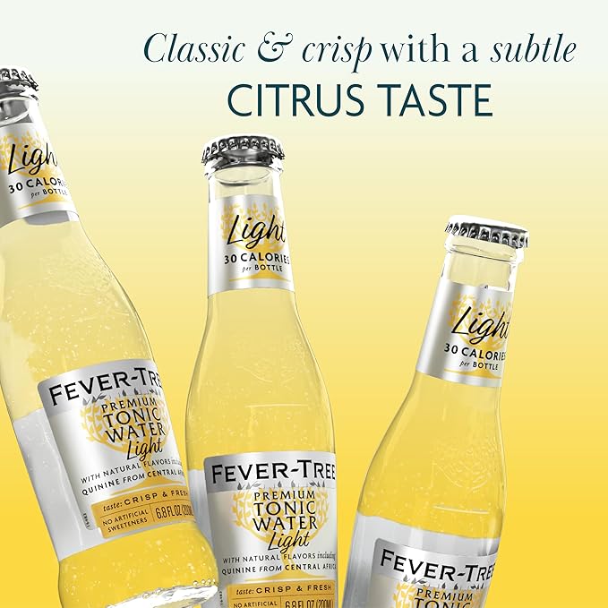 Fever-Tree Refreshingly Tonic Water, Light, 163.2 Fl Oz (Pack of 24)