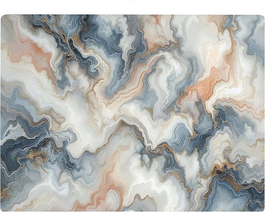 Multicolored White Agate Marble Kitchen Glass Cutting Board Ocean Decorative Gift Marbled Granite Stone Rock Gift For Her Mom Wife (Multicolored)