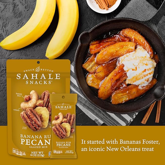 Sahale Snacks Banana Rum Pecans Glazed Mix, 1.5 Ounces (Pack of 18)