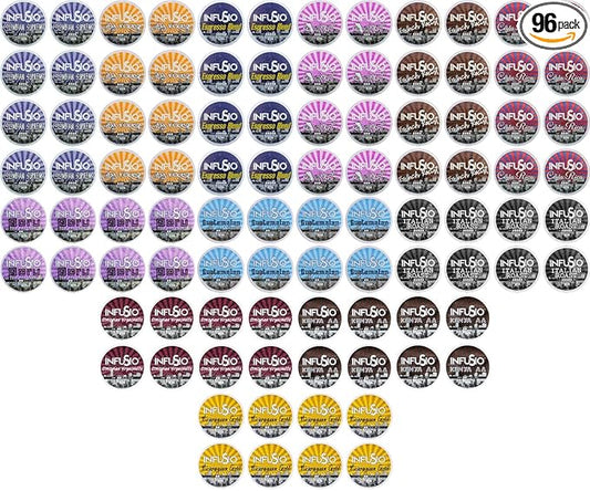InfuSio Coffee Pods Variety Pack – 96 Count, 12 Sophisticated Medium & Dark Roast Blends, Crafted Blends Collection – Premium Single-Serve Coffee, Compatible with Keurig K-Cup 2.0 Brewers