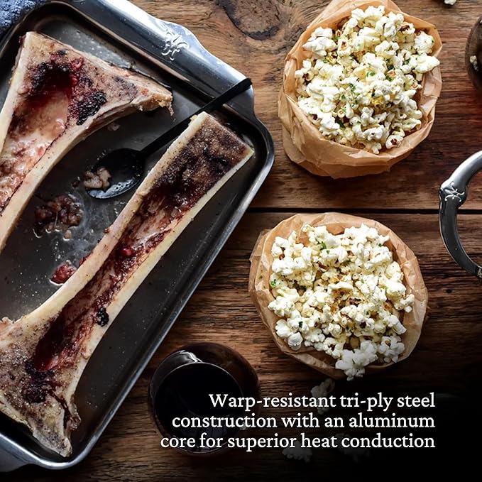 Hestan Provisions OvenBond – 9" x 12.5" Tri-ply Quarter Sheet Pan with Stainless Steel Rack