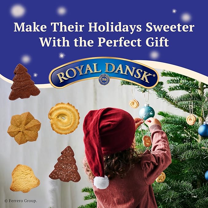 Royal Dansk Danish Butter Cookies, Holiday Cookie 4 Pack, Gift Tin, 45.2 oz