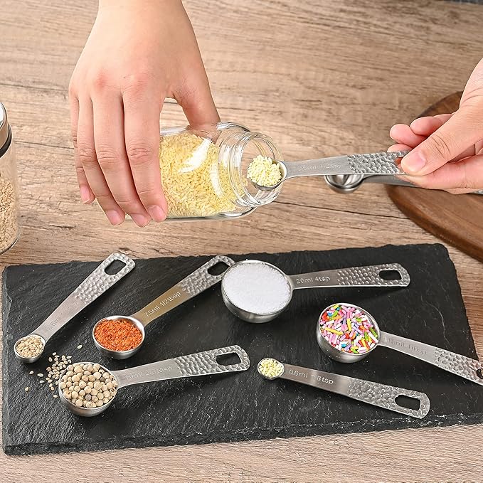 Measuring Cups and Spoons Set 20 for Dry & Liquid, Metric & US 18/8 Stainless Steel Measure Cups and Spoons Set with Leveler for Baking & Kitchen