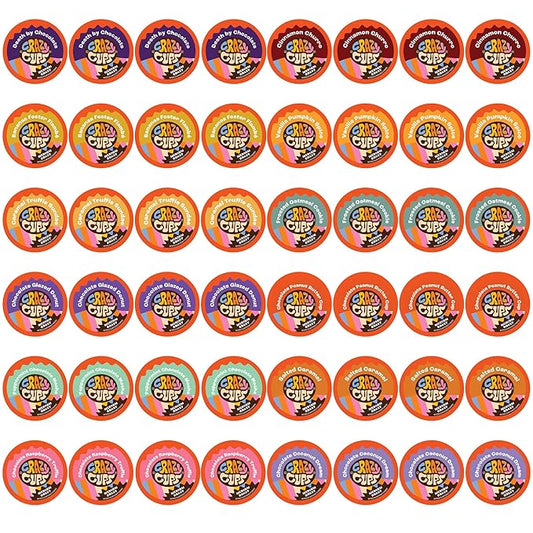 Crazy Cups Flavored Coffee Pods Variety Pack - Coffee Flavors and Chocolate Coffee Flavors for Keurig K Cups Machines, Medium Roast, Single Serve Coffee Pods, 48 Count