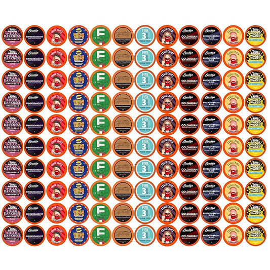 Coffee Pod Variety Packs All Roasts Sampler, Assorted, Compatible with 2.0 K-Cup Brewers, Variety Pack, 120 Count (Pack of 1)