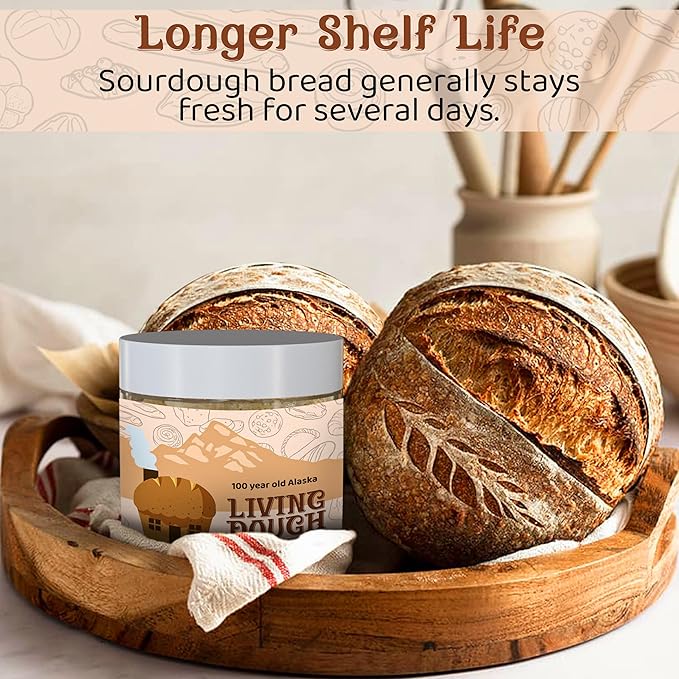 Living Dough - Keto Sourdough Bread Starter - Australian Low Carb Organic Sourdough Starter for Baking - For Keto-Friendly Artisanal Bread, Pizza Dough, Waffles & More