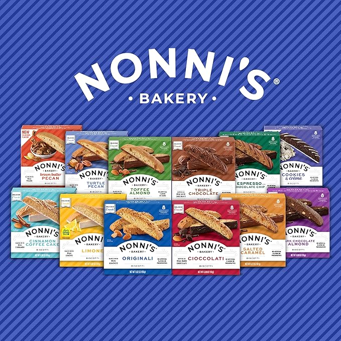 Nonni's Brown Butter Pecan Biscotti, Nutty Pecan Cookie with Rich Browned Butter Flavor, 8 Individually Wrapped Bakery Snacks, 5.52 oz, 3 Pack
