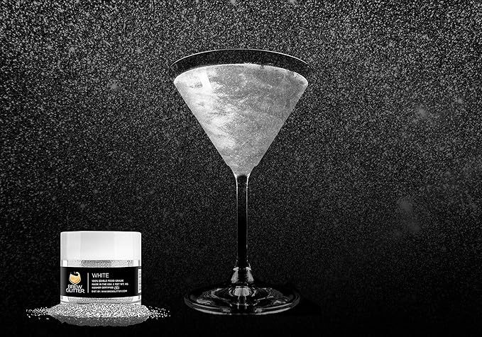 White BREW GLITTER Edible Glitter For Drinks, Cocktails, Beer, Garnish Glitter & Beverages | KOSHER & HALAL Certified | 100% Edible & Food Grade | Vegan, Gluten, Nut Free (50g, White)