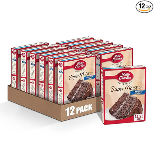 Betty Crocker Super Moist Chocolate Fudge Cake Mix, 15.25 oz. (Pack of 12)